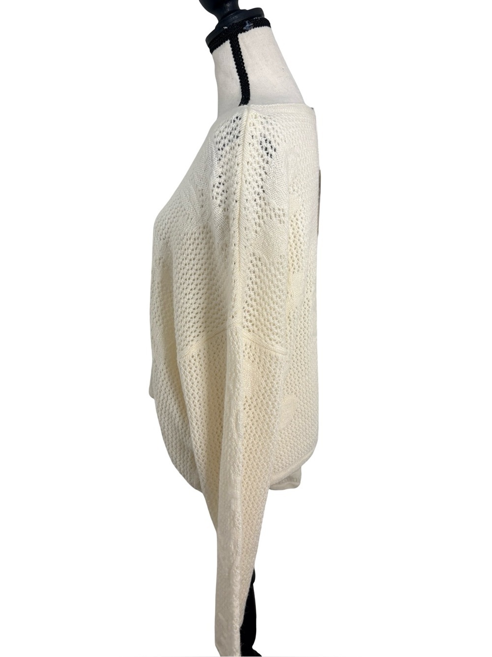 ONLY Oversized Floral Knit Sweater NWT XXL Cream Cozy Pullover - Picture 2 of 8